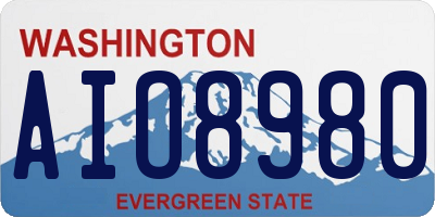 WA license plate AIO8980