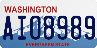 WA license plate AIO8989
