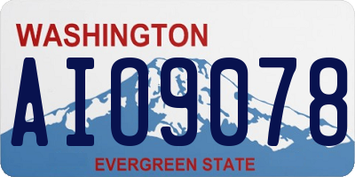WA license plate AIO9078