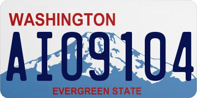 WA license plate AIO9104