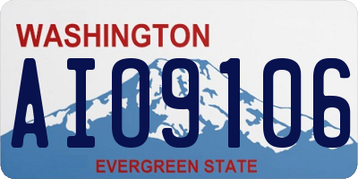 WA license plate AIO9106