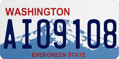 WA license plate AIO9108