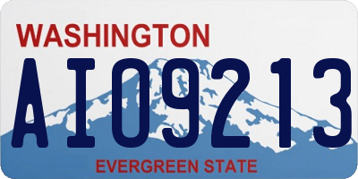 WA license plate AIO9213
