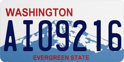 WA license plate AIO9216
