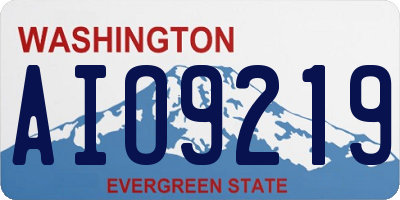 WA license plate AIO9219