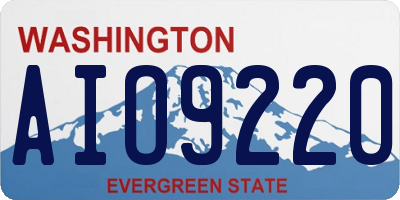 WA license plate AIO9220