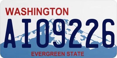 WA license plate AIO9226