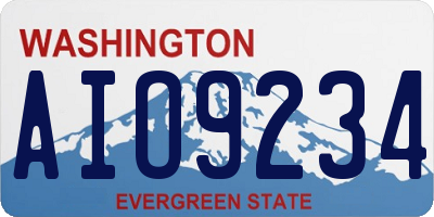 WA license plate AIO9234