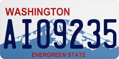 WA license plate AIO9235