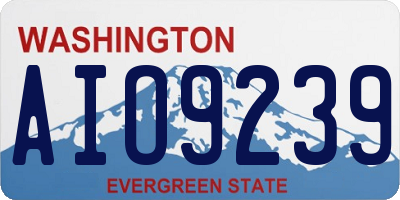 WA license plate AIO9239