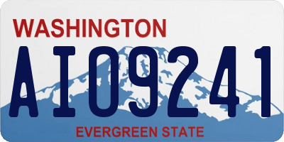 WA license plate AIO9241