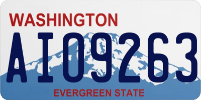 WA license plate AIO9263