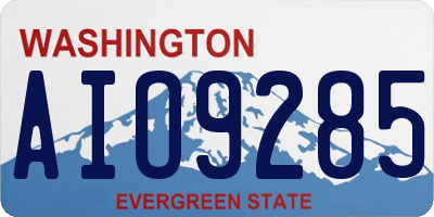 WA license plate AIO9285