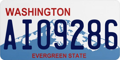 WA license plate AIO9286