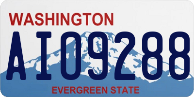 WA license plate AIO9288