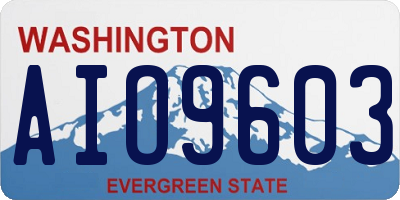WA license plate AIO9603