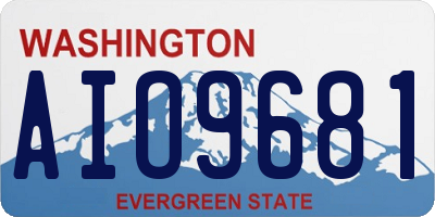 WA license plate AIO9681