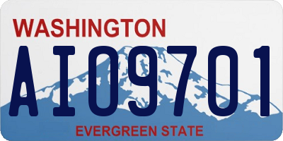 WA license plate AIO9701