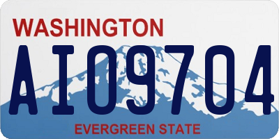 WA license plate AIO9704