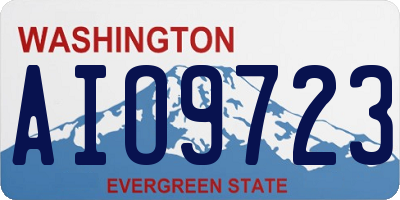 WA license plate AIO9723