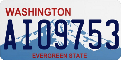 WA license plate AIO9753