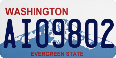 WA license plate AIO9802
