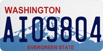 WA license plate AIO9804