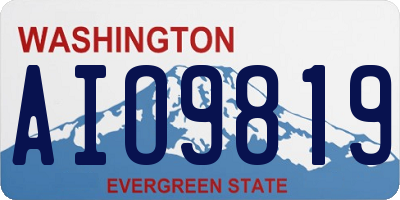 WA license plate AIO9819