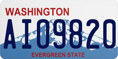 WA license plate AIO9820
