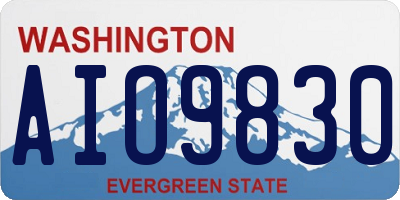 WA license plate AIO9830