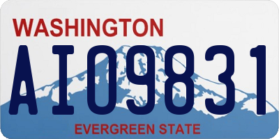 WA license plate AIO9831