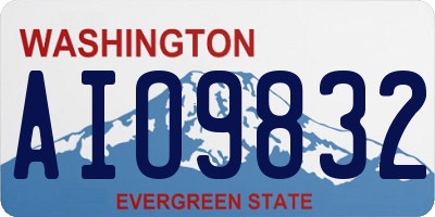 WA license plate AIO9832