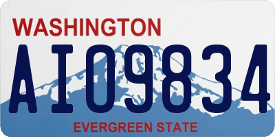 WA license plate AIO9834