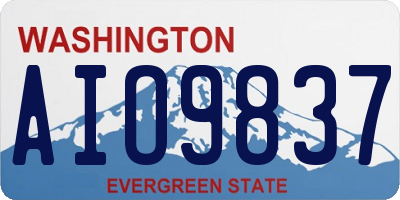 WA license plate AIO9837