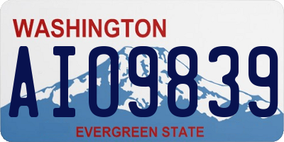 WA license plate AIO9839