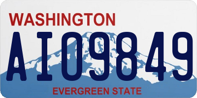 WA license plate AIO9849