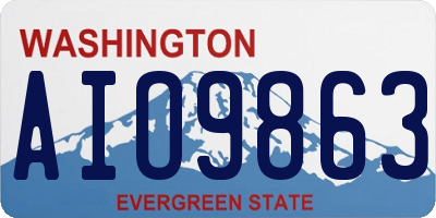 WA license plate AIO9863