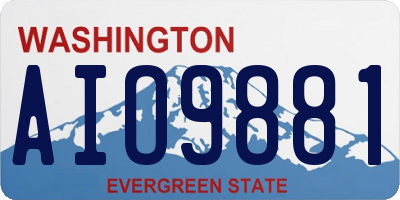 WA license plate AIO9881