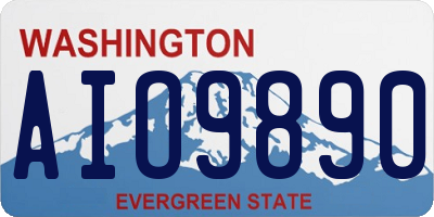 WA license plate AIO9890