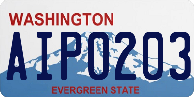 WA license plate AIP0203