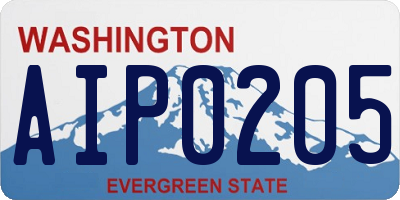 WA license plate AIP0205