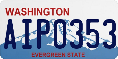 WA license plate AIP0353