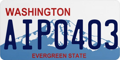 WA license plate AIP0403