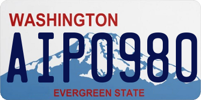WA license plate AIP0980