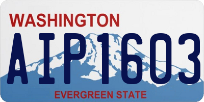 WA license plate AIP1603