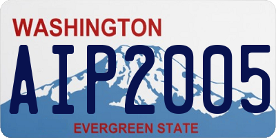 WA license plate AIP2005