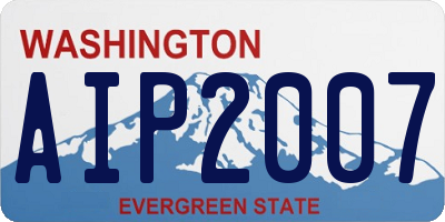 WA license plate AIP2007