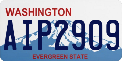 WA license plate AIP2909