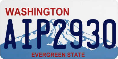 WA license plate AIP2930