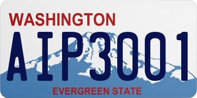 WA license plate AIP3001
